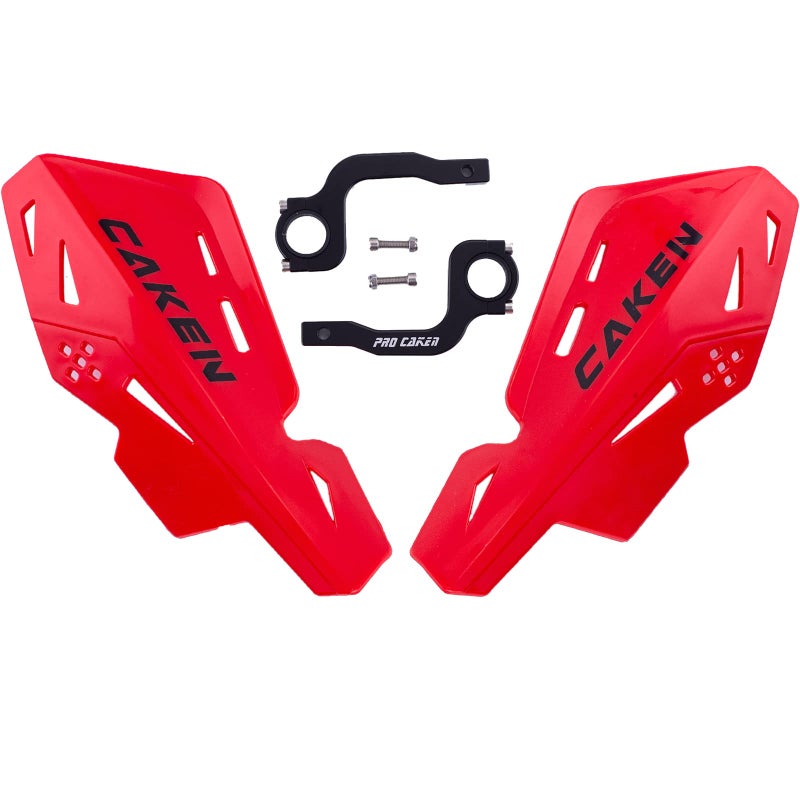 PRO CAKEN Universal 7/8"" 22mm and 1 1/8"" 28mm Handle Bar Hand Guards CNC Bracket for Dirt Bike Motocross ATV Scooter for CRF KLX KX LTR TRX SX SXF EXC XCW Grizzly hawk 250 Bicycles-Red - Image 1